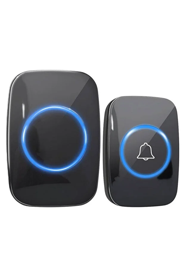 Kablosuz Kumandalı Kapı Zili Led Işıklı 60 Melodi 300 Metre Mesafe Ev Ofis Depo